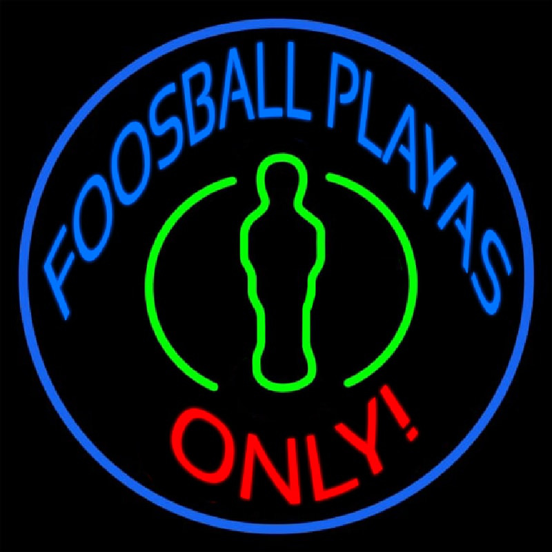 Foosball Playas Only Neonskylt