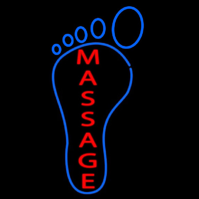 Foot With Double Stroke Massage Neonskylt