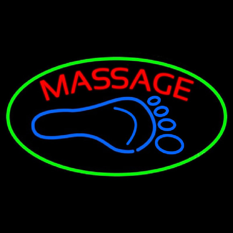 Foot With Double Stroke Massage Neonskylt