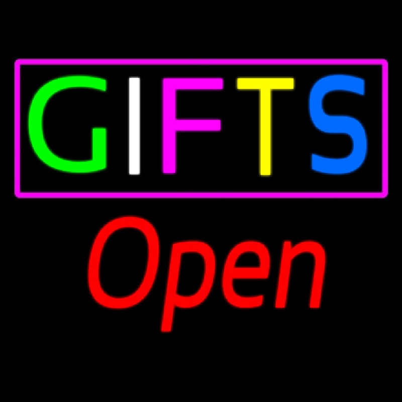 Gifts Block Open Red Neonskylt