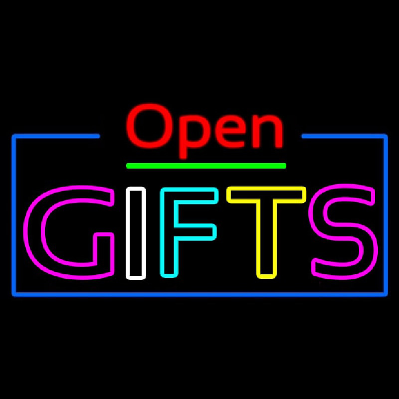 Gifts Open Neonskylt