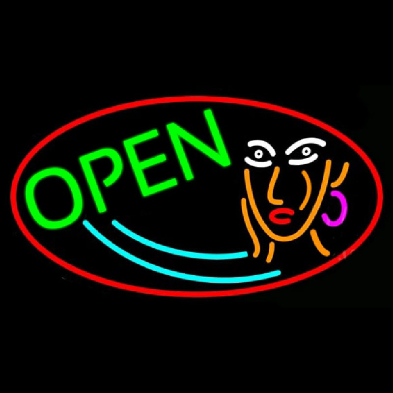 Girl Logo Open Neonskylt