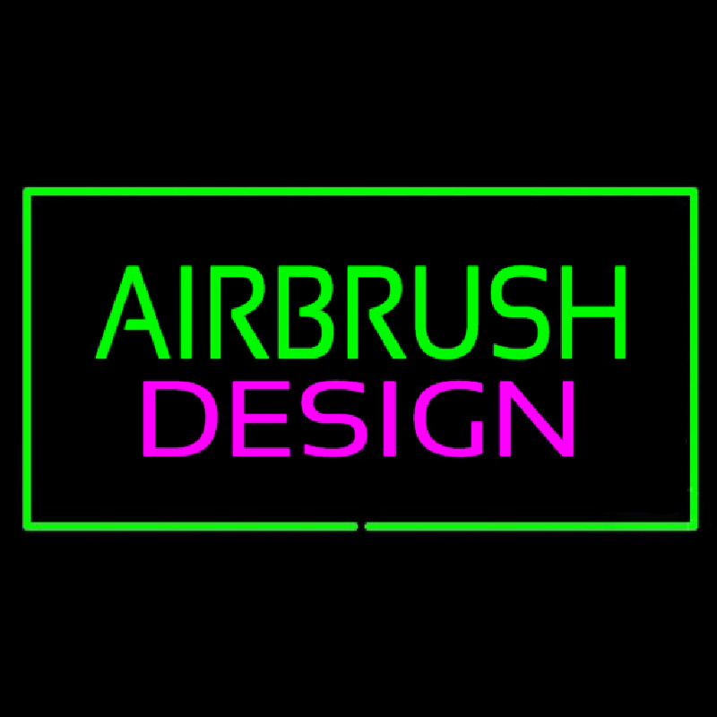 Green Airbrush Design Pink Green Border Neonskylt