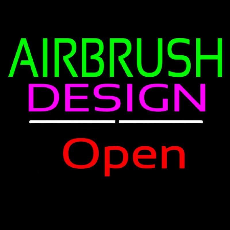 Green Airbrush Design Red Open White Line Neonskylt