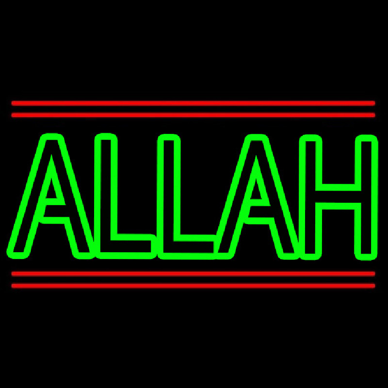 Green Allah Red Line Neonskylt