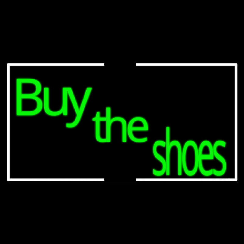 Green Buy The Shoes With Border Neonskylt