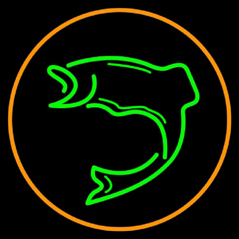 Green Fish With Circle Neonskylt