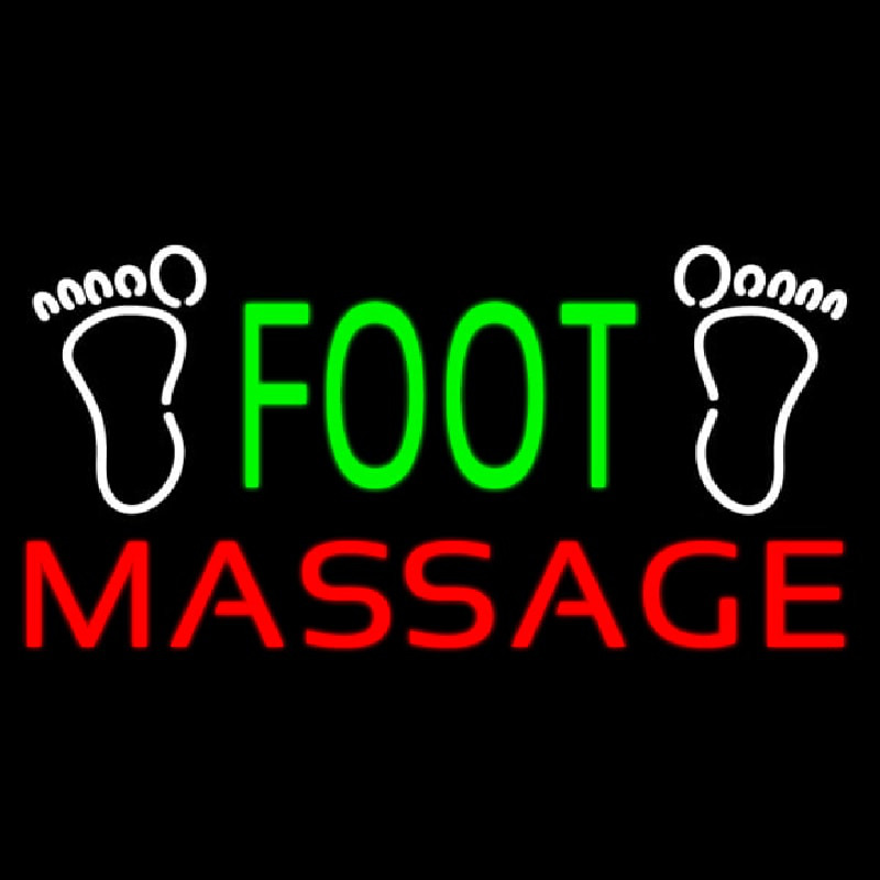 Green Foot Massage With Logo Neonskylt