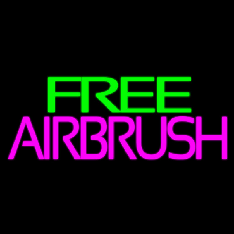 Green Free Pink Airbrush Neonskylt