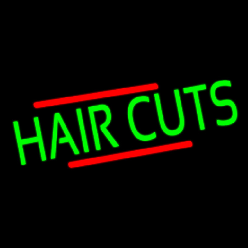 Green Hair Cuts Neonskylt