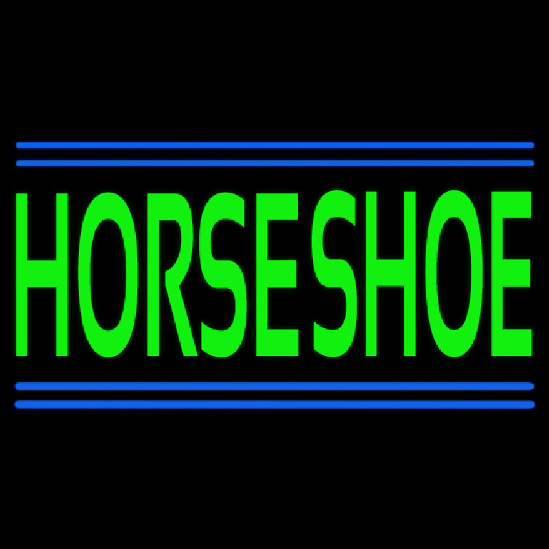 Green Horseshoe Block Neonskylt