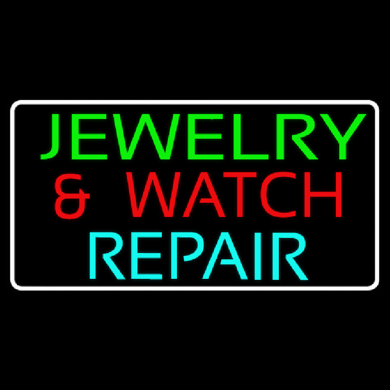 Green Jewelry And Watch Repair Block Neonskylt