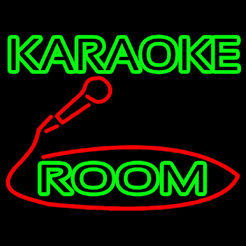 Green Karaoke Rooms Neonskylt