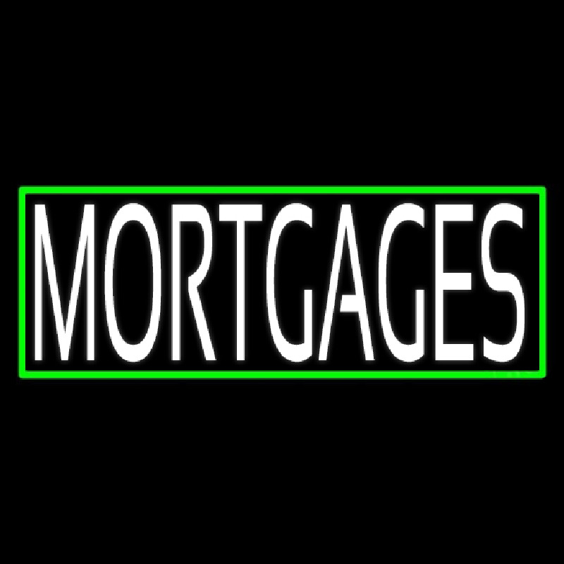 Green Mortgage With Green Border Neonskylt