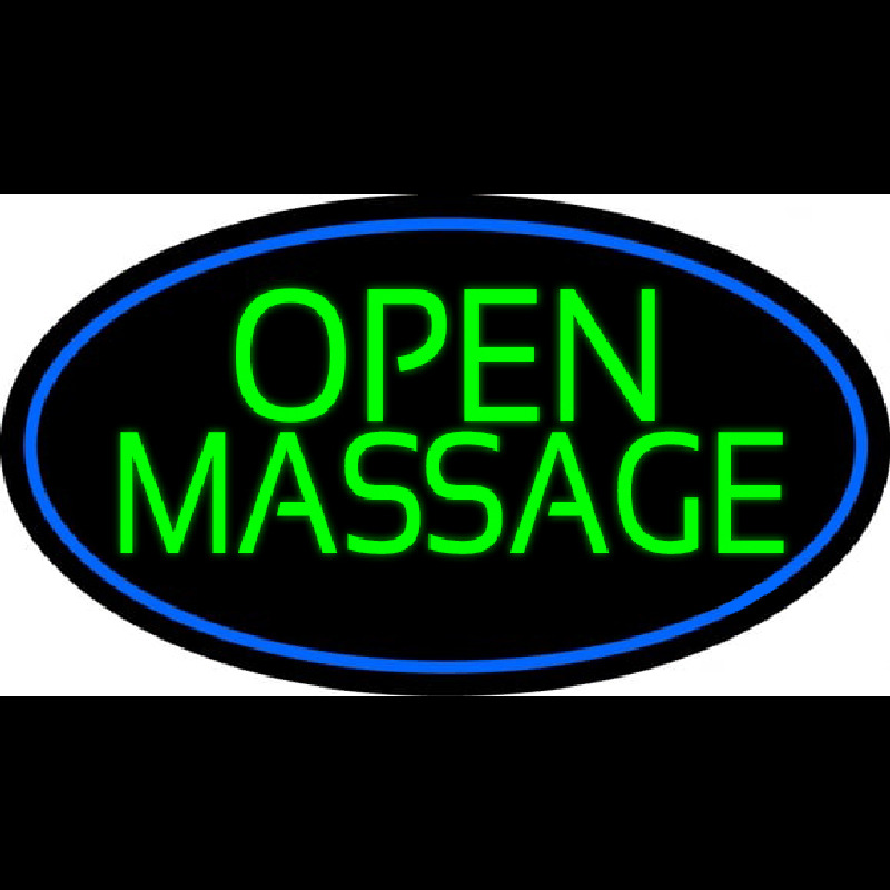 Green Open Massage Neonskylt