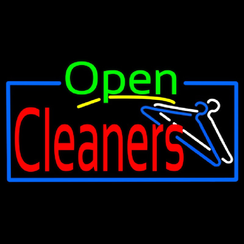 Green Open Red Cleaners Neonskylt