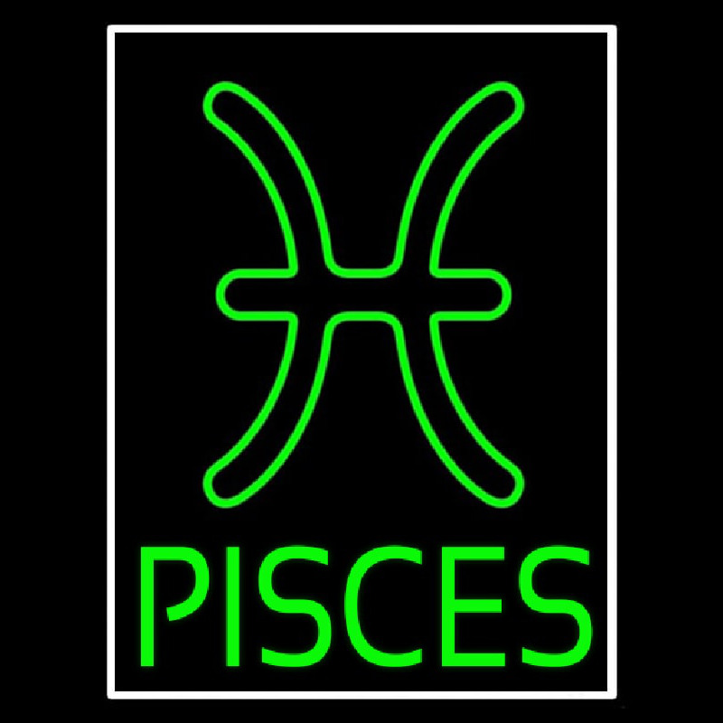 Green Pisces Neonskylt