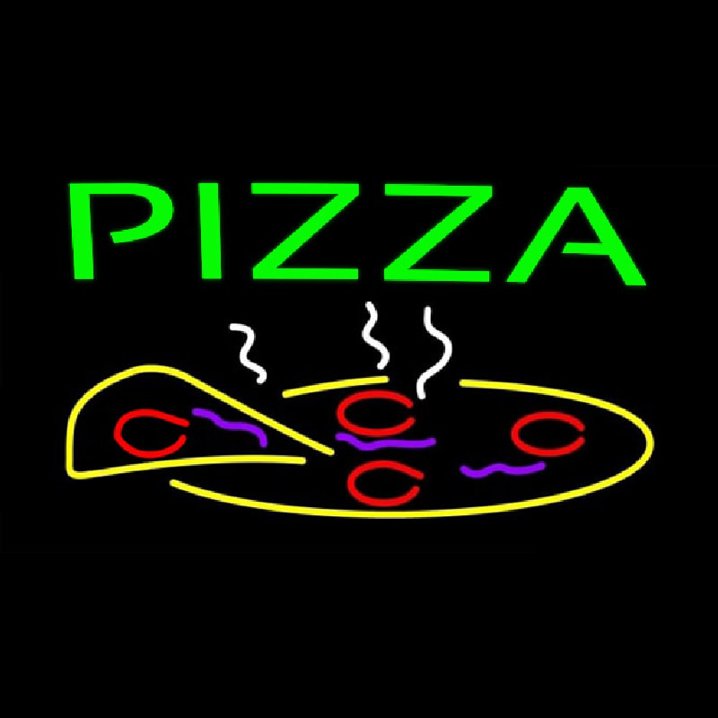 Green Pizza Logo Neonskylt