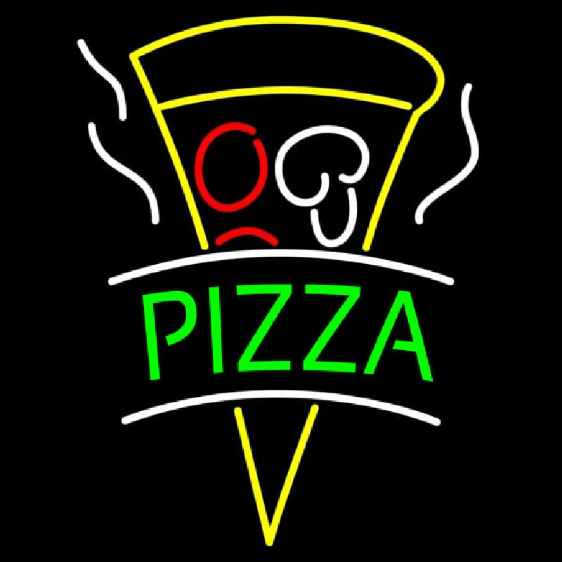 Green Pizza With Logo Neonskylt