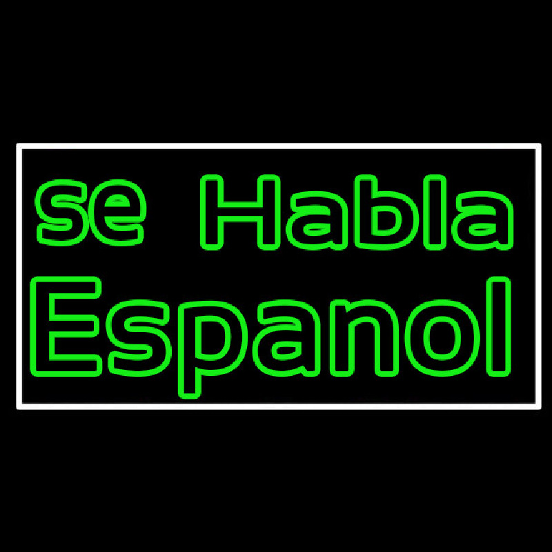 Green Se Habla Espanol Neonskylt