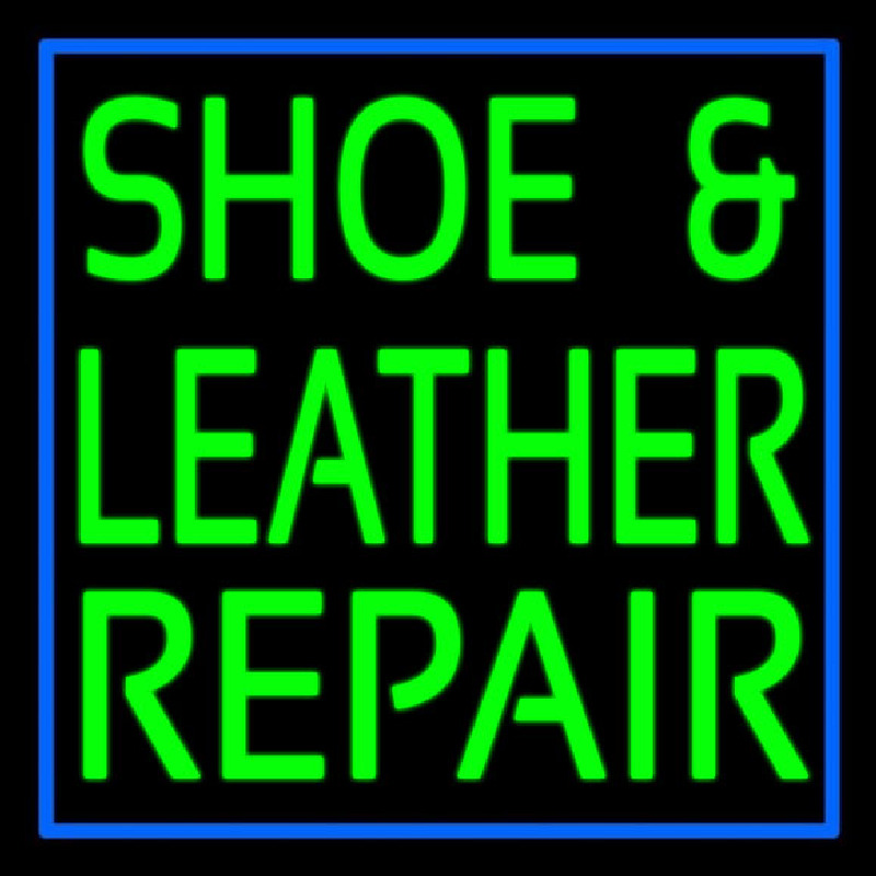 Green Shoe And Leather Repair Neonskylt