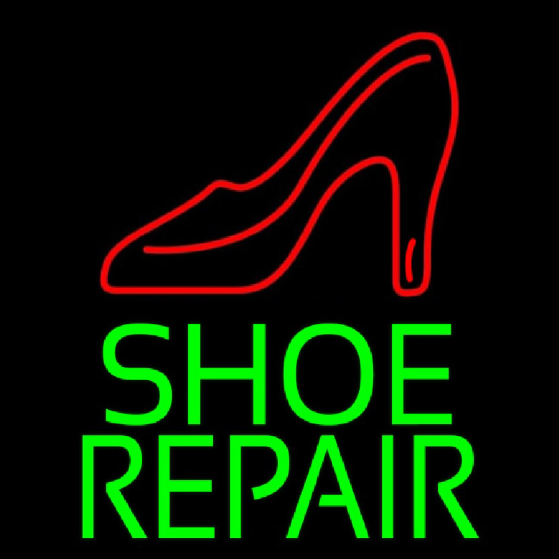 Green Shoe Repair Neonskylt