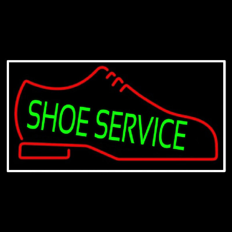 Green Shoe Service Neonskylt