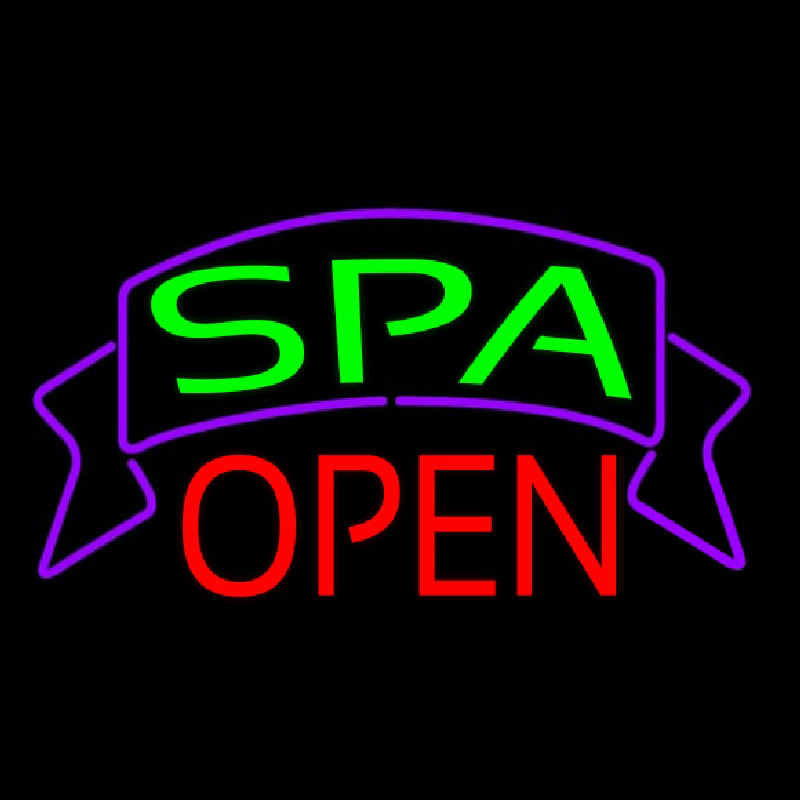 Green Spa Open Banner Neonskylt