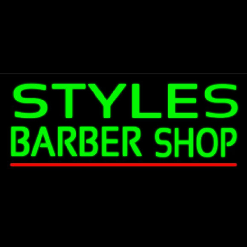 Green Styles Barber Shop Neonskylt