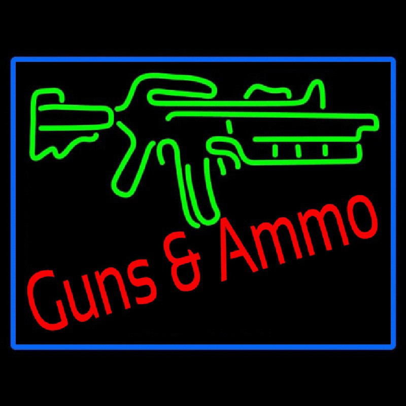 Gun Ammo Neonskylt