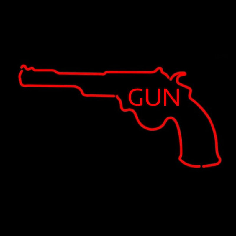 Gun With Logo Neonskylt