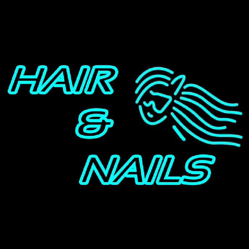 Hair And Nails Double Stroke Neonskylt