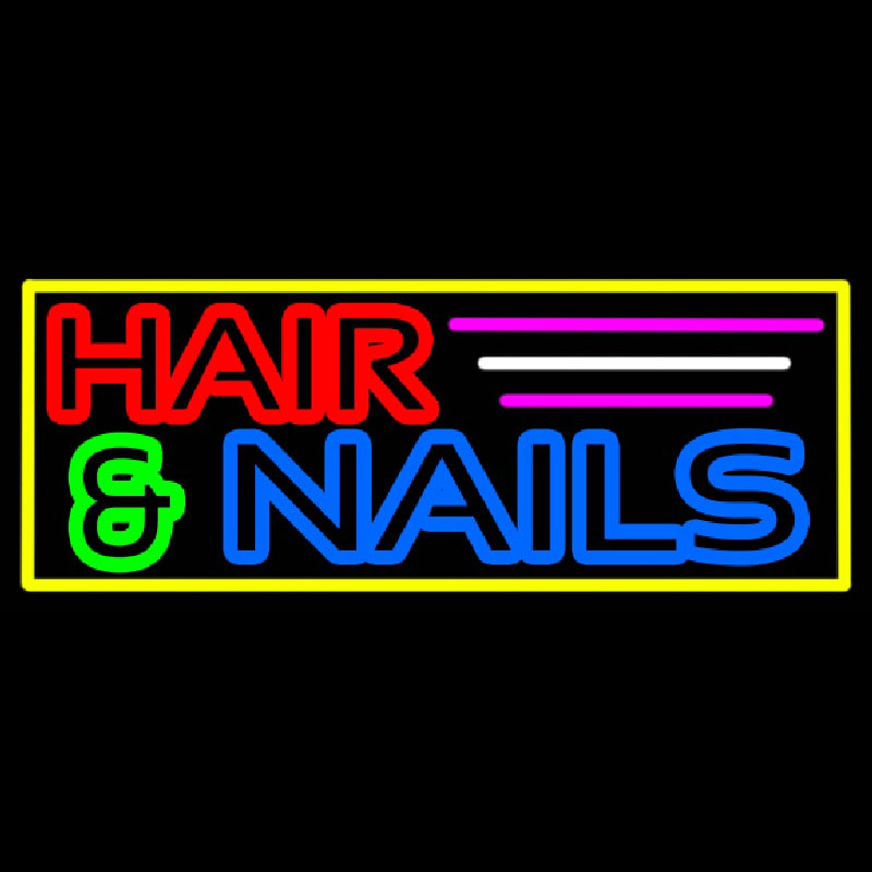 Hair And Nails Double Stroke Neonskylt