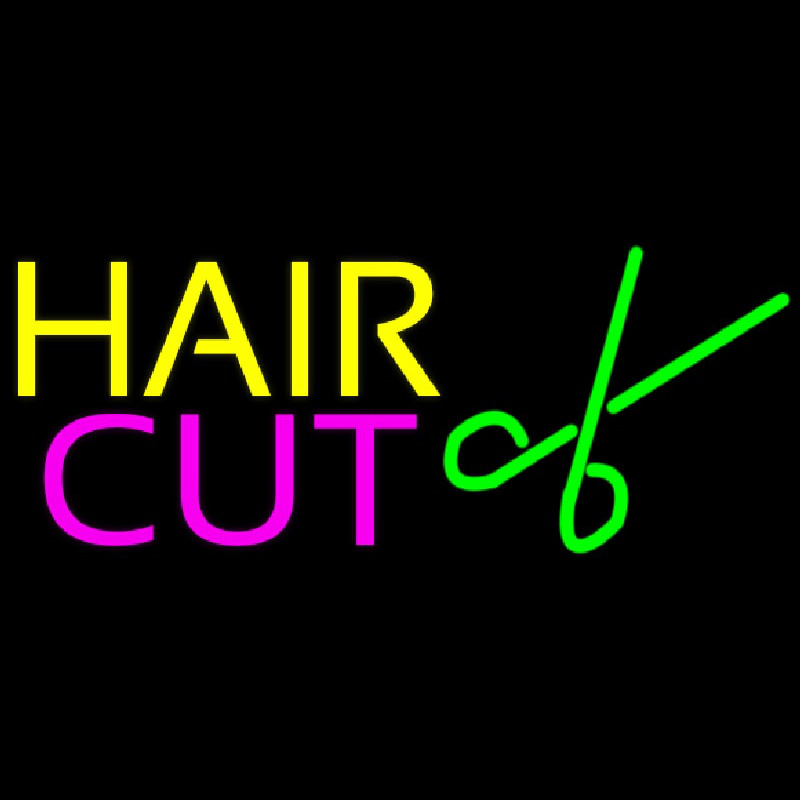 Hair Cut Logo Neonskylt