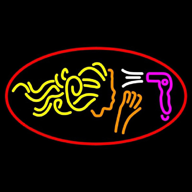 Hair Dryer Logo Neonskylt