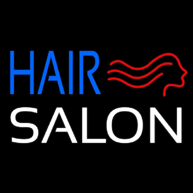 Hair Salon With Girl Logo Neonskylt