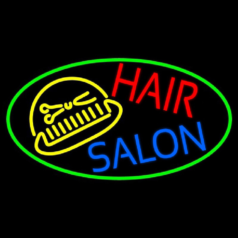 Hair Salon With Scissor And Comb Neonskylt