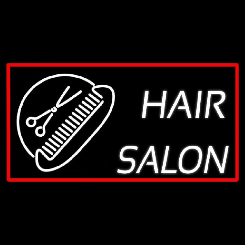 Hair Salon With Scissor And Comb Neonskylt