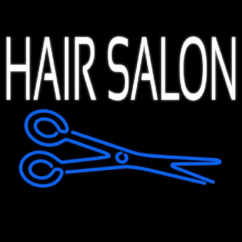 Hair Salon With Scissor Neonskylt