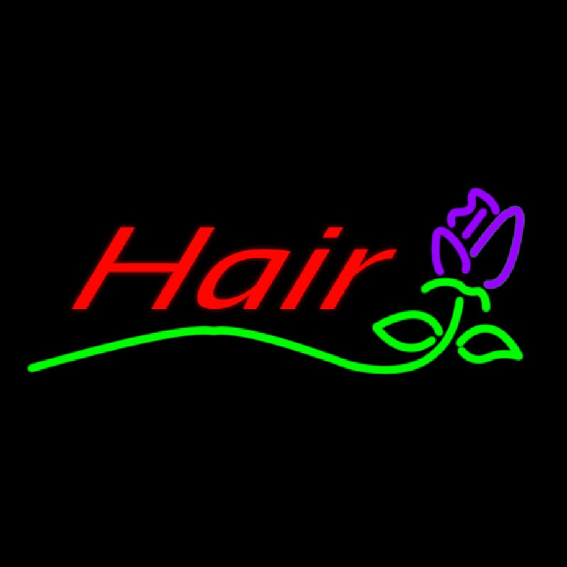 Hair With Flower Logo Neonskylt