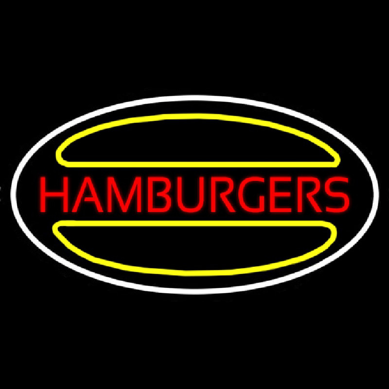 Hamburgers Logo Oval Neonskylt