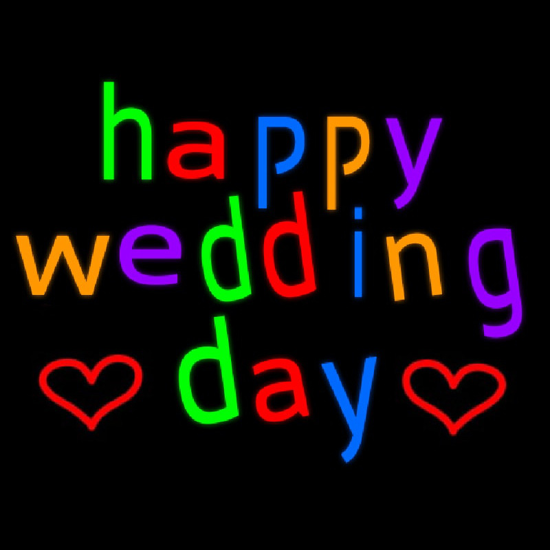 Happy Wedding Day Neonskylt