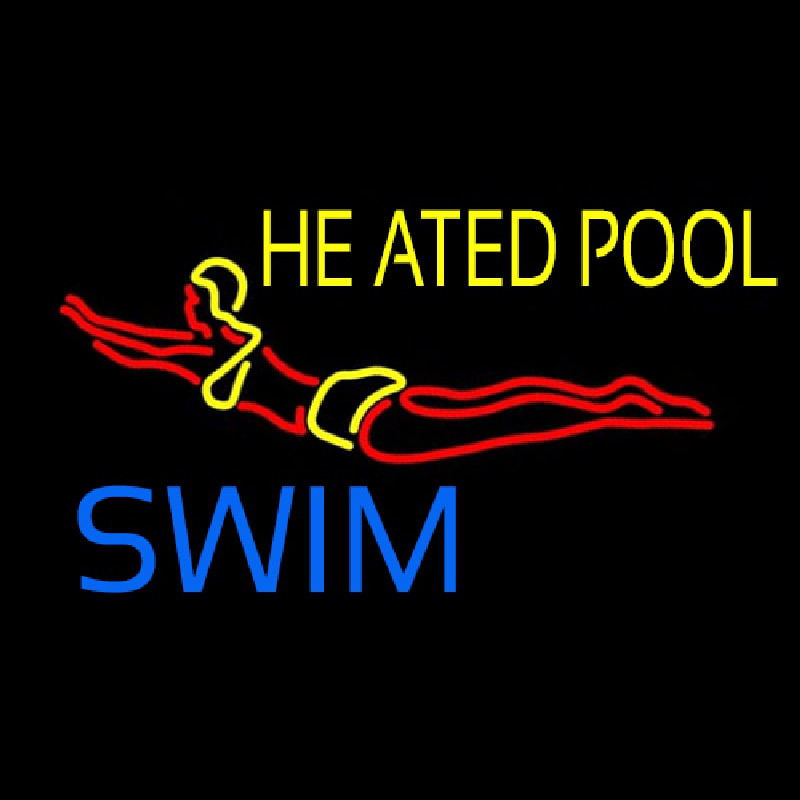 Heated Pool Swim Neonskylt