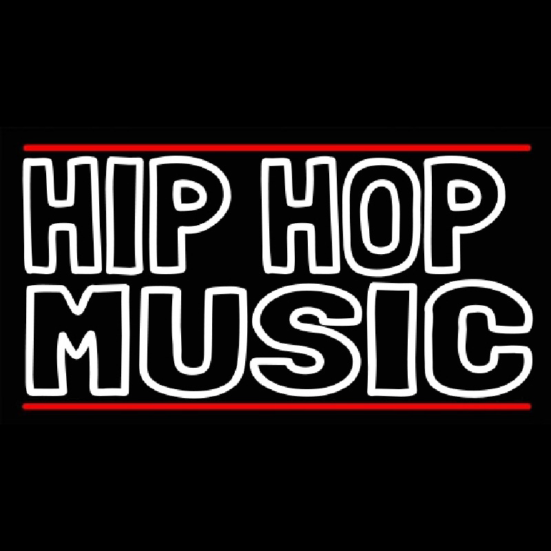 Hip Hop Music With Line Neonskylt