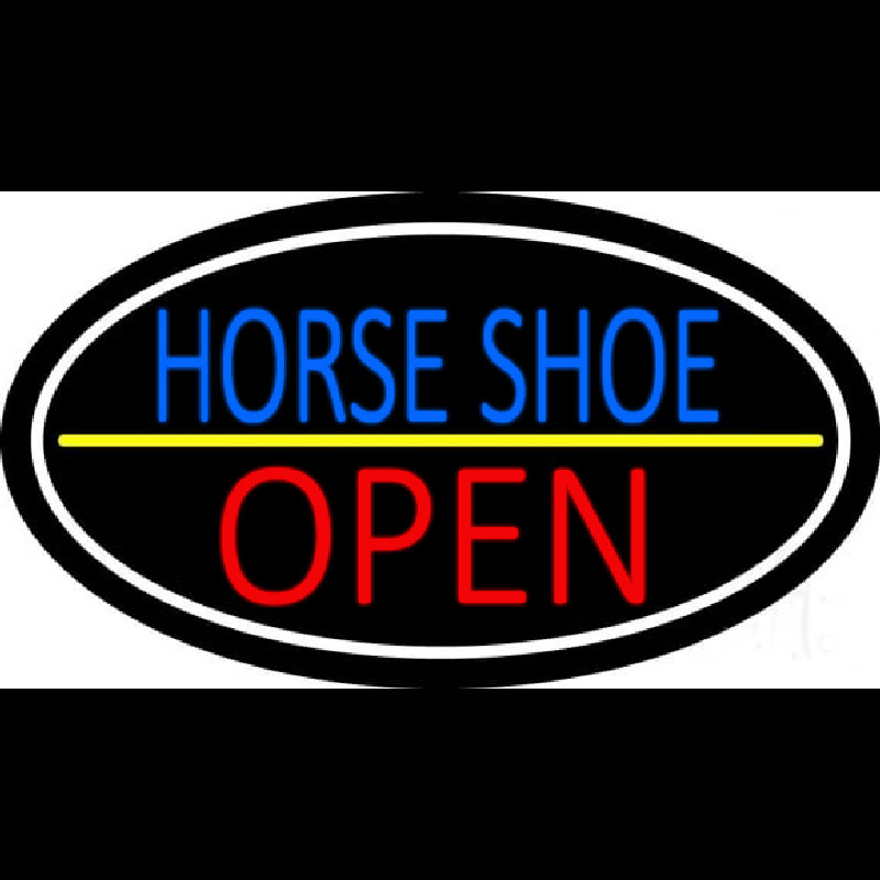 Horseshoe Open With Border Neonskylt