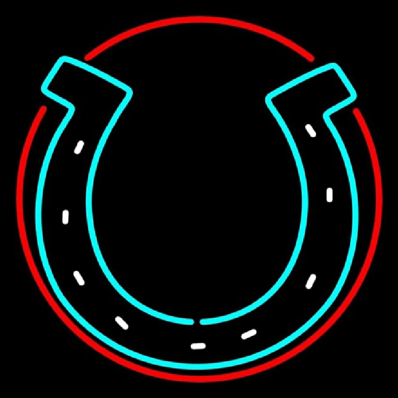 Horseshoe With Red Border Neonskylt