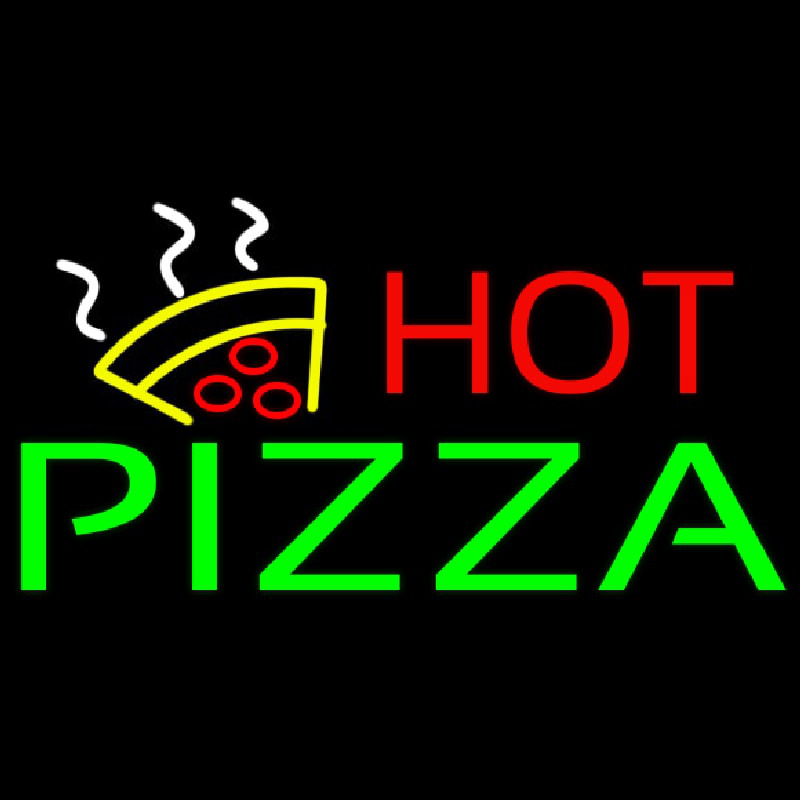 Hot Pizza With Logo Neonskylt