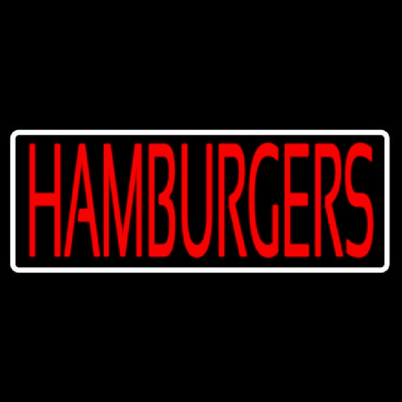 Humburgers With White Border Neonskylt