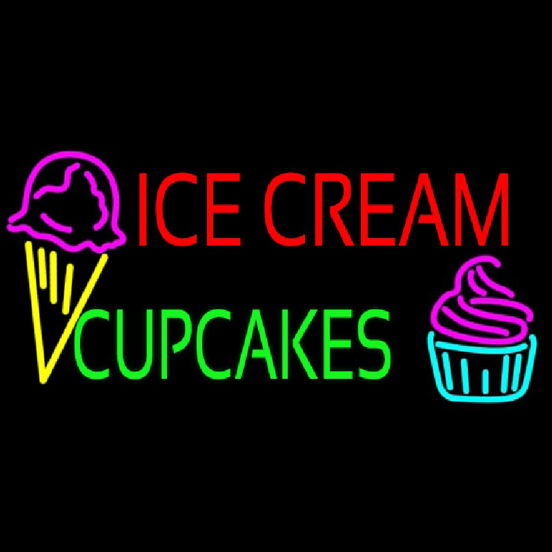 Ice Cream Cupcakes Neonskylt