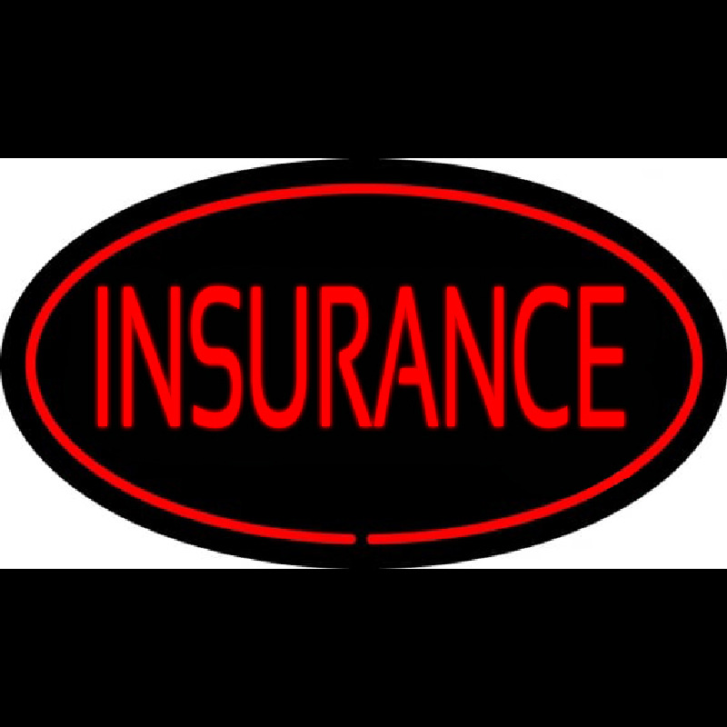 Insurance Oval Red Neonskylt